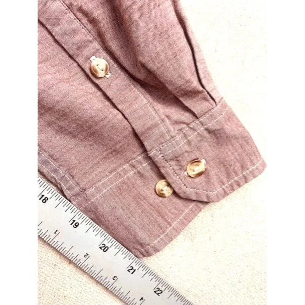 The North Face‎ Men's XL Long-Sleeve Button-Up Shirt Red Heather Chest Pockets